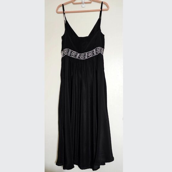 NWT!! Solid & Striped Ariel Flowy Sleeveless Midi Dress With Pockets M Blackout - Picture 3 of 14